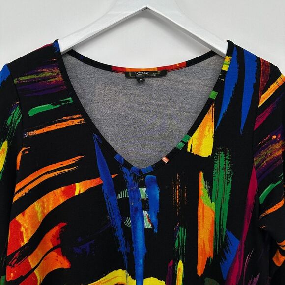 Lior Paris Tunic Top‎ Shirt Blouse Size Small 3/4 Roll Tab Sleeve Art to Wear - Picture 5 of 13